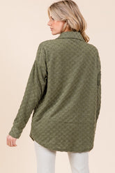 BOMBOM Checkered Button Down Dropped Shoulder Shacket OutfitFlow